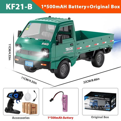 1:16/1:18 RC CAR Simulation With Spray Lights Drift Climbing Truck LED Light Haul Cargo Remote Control Electric Toys For Child