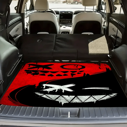 1pc Non-Slip Car Trunk Mat - Heavy-Duty Anti-Slip Rubber Cargo Liner with Smiling Face Design, Fit for SUVs, Sedans, Trucks