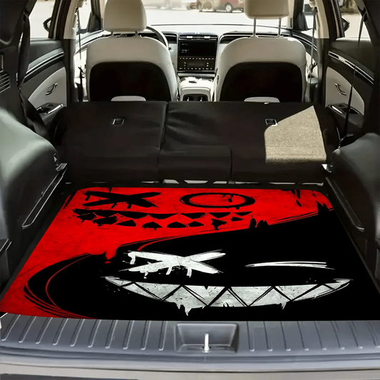 1pc Non-Slip Car Trunk Mat - Heavy-Duty Anti-Slip Rubber Cargo Liner with Smiling Face Design, Fit for SUVs, Sedans, Trucks
