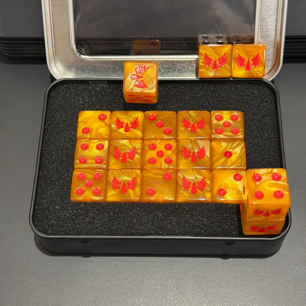 15PCS 16mm/0.63inch D6 Wargaming Dice Set for Tabletop Miniatures Game, Damage Tracking,Army Faction Themed Dice Tokens