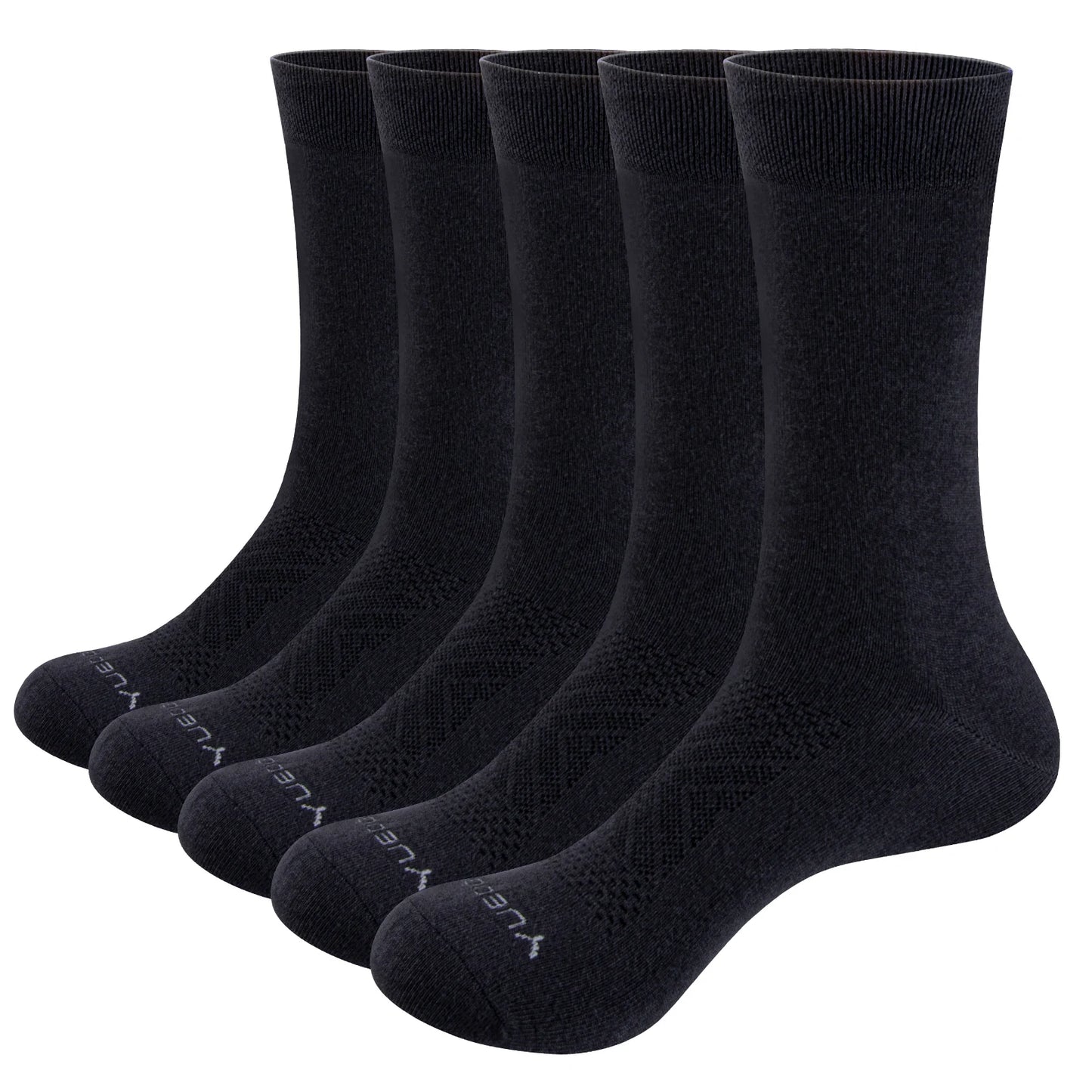 YUEDGE Mens Socks Breathable Comfortable Thin Cotton Socks Classic Casual Mid Crew Calf Business Dress Socks For Size 37-46