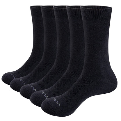 YUEDGE Mens Socks Breathable Comfortable Thin Cotton Socks Classic Casual Mid Crew Calf Business Dress Socks For Size 37-46