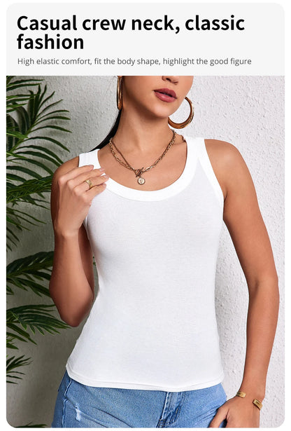6/3/1 Piece Ladies Bottoming Solid Color Fashion Threaded Vest Casual Joker Sports Girl Mixed Color Combination Coat Parent-chil