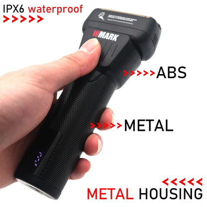 WMARK Shaver Professional Titanium Foil Rechargeable IPx6 Beard Trimmer 9000RPM Aluminum Housing Shaving Machine for Men NG-7982