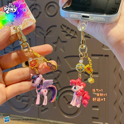 Genuine My Little Pony Festive Charm Keychain Adorable Fashion Bag Pendant Anime Figures Unique Cartoon Gifts For Friends Family
