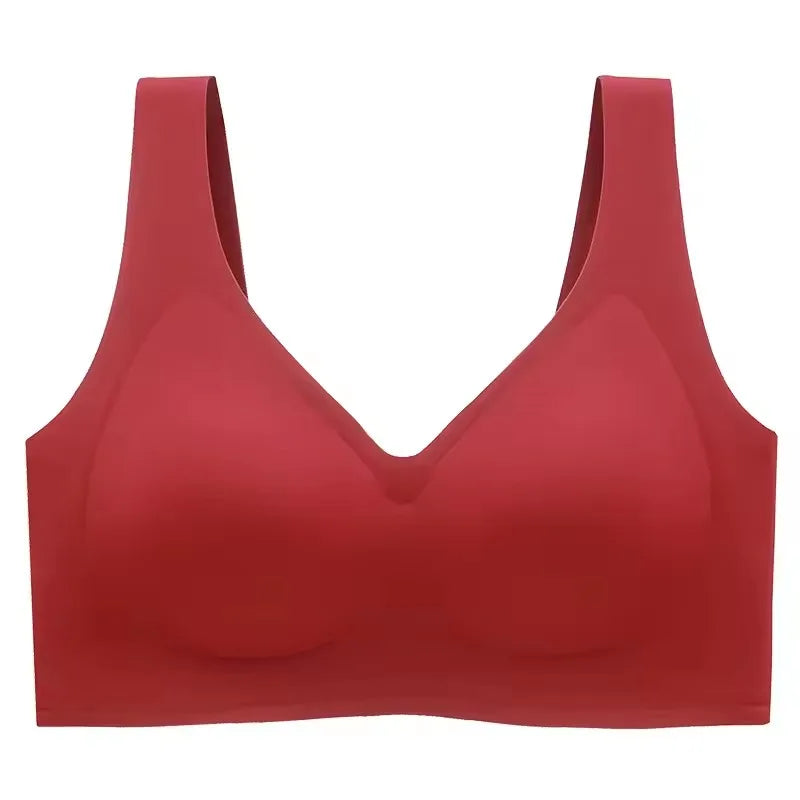 Large Size Thin Jelly Anti-Sagging Adjustable Large Breasts Appear Smaller Seamless Women's Rimless Bra Sexy Female Lingerie