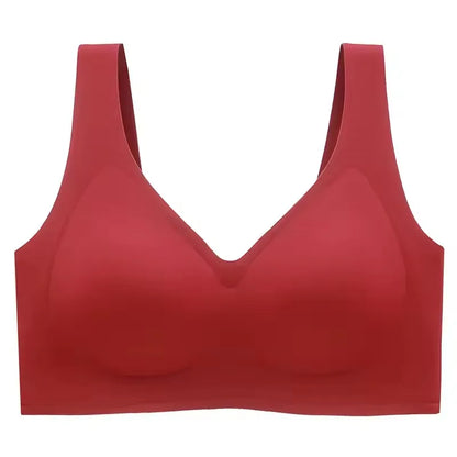 Large Size Thin Jelly Anti-Sagging Adjustable Large Breasts Appear Smaller Seamless Women's Rimless Bra Sexy Female Lingerie