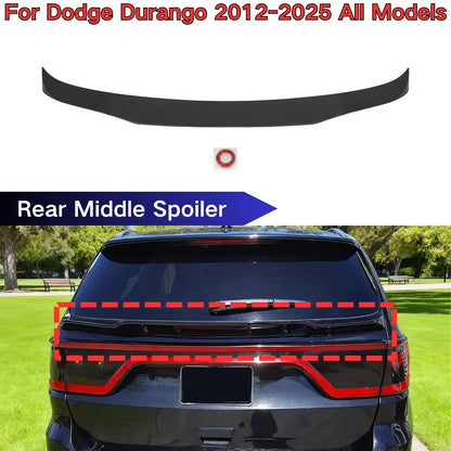 For 2012-2025 Dodge Durango All Models Car Middle Spoiler Rear Trunk Wing Glossy Black Carbon Fiber Painted Car Accessories