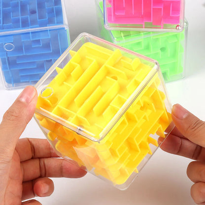1pc Kids 3D Maze Puzzle Six-sided Rolling Ball Game Labyrinth Children Balance Training Educational Toys