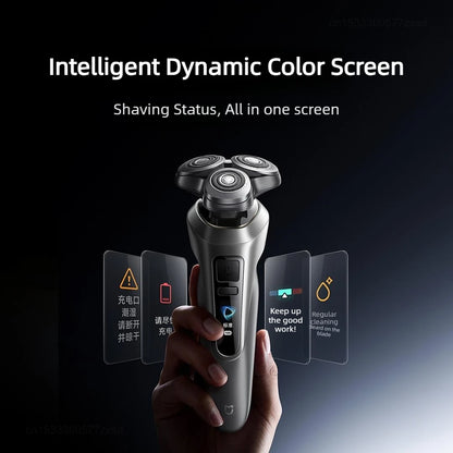 MIJIA Electric Shaver Pro 360° Floating Head,Dual Ring Lock,Smart Color Display,IPX8 Wet & Dry,USB-C,Rechargeable Beard Razor