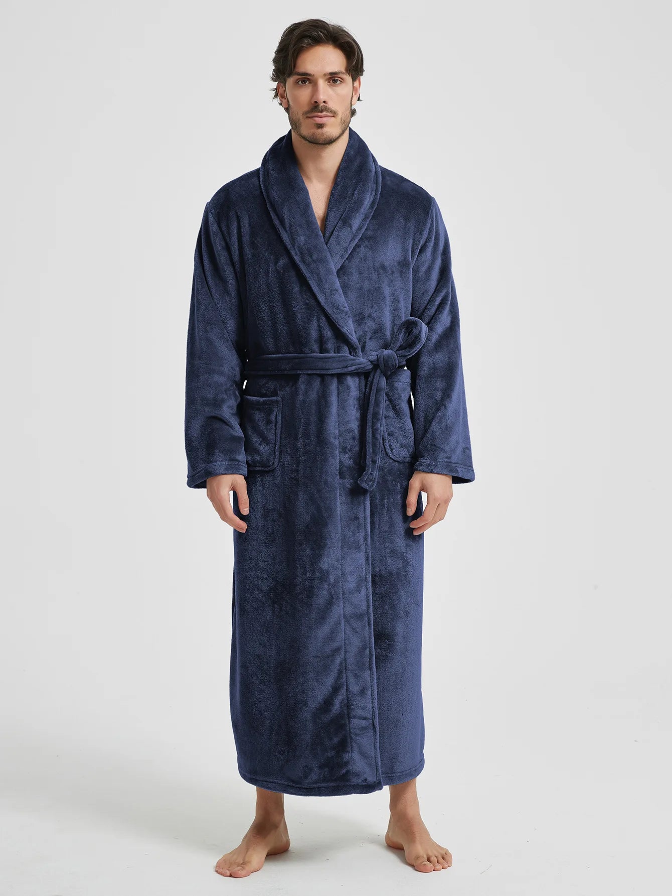 American-Style Autumn/Winter Couples' New Bathrobe, Morning Robe, Nightgown Men's Winter Pyjamas, Homewear Flannel Nightgown