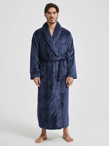 American-Style Autumn/Winter Couples' New Bathrobe, Morning Robe, Nightgown Men's Winter Pyjamas, Homewear Flannel Nightgown
