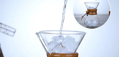 Hand Glass Coffee Kettle with Stainless Steel Filter Drip Brewing Hot Brewer Coffee Pot Dripper Barista Pour Over Coffee Maker