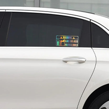 15*7CM Car Interior Personality Stickers GAS GRASS or ASS Unmanned Free Ride Car Windows Vinyl Stickers Waterproof Custom