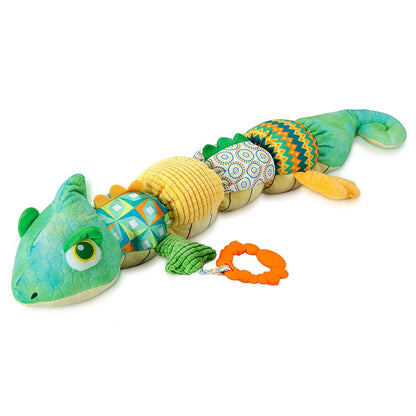 Tummy Time Toys 0-24 Months Baby Musical Stuffed Animal Infant Ruler Design Rattle and Multi-Textures Newborn Toys for Babies