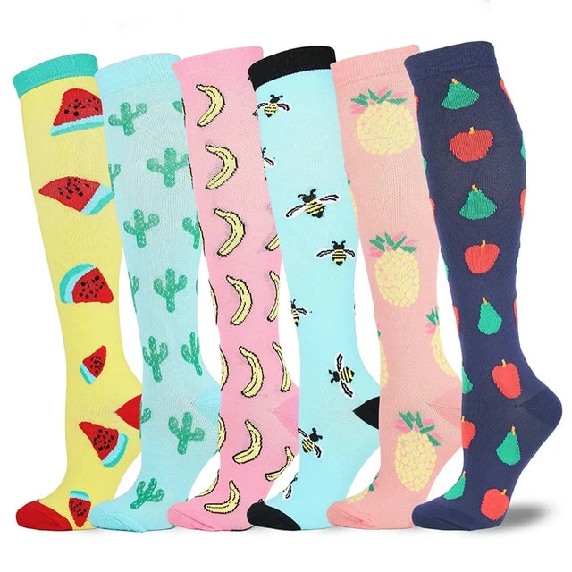 3/5/6 Pairs Compression Socks Exercise Mountaineering Running Sports Socks Elastic Medical Blood Circulation Swelling Nurse Sock