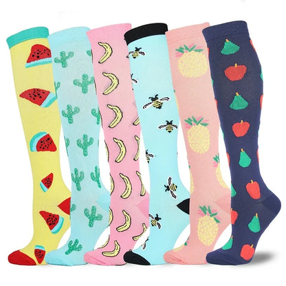 3/5/6 Pairs Compression Socks Exercise Mountaineering Running Sports Socks Elastic Medical Blood Circulation Swelling Nurse Sock