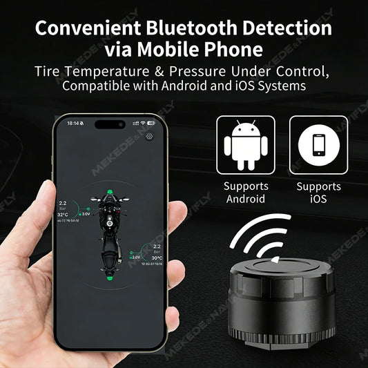 For Apple IOS Android System Mobile Phone APP display Car TPMS BT 5.4 Tire Pressure Sensor Monitoring Motorcycl tricycle Truck
