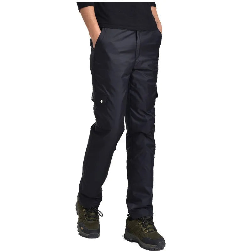 Outdoor Workwear down Pants Thiened High Waist Ski Casual Youth ular Long Pants Multi ket White Du down Filling