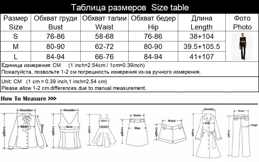 Ahagaga Autumn Fashion Women's Sets Solid Regular Long Sleeves O-Neck Skinny 2Pcs (Tops+Pants) Knot Casual Streetwear Folds Suit