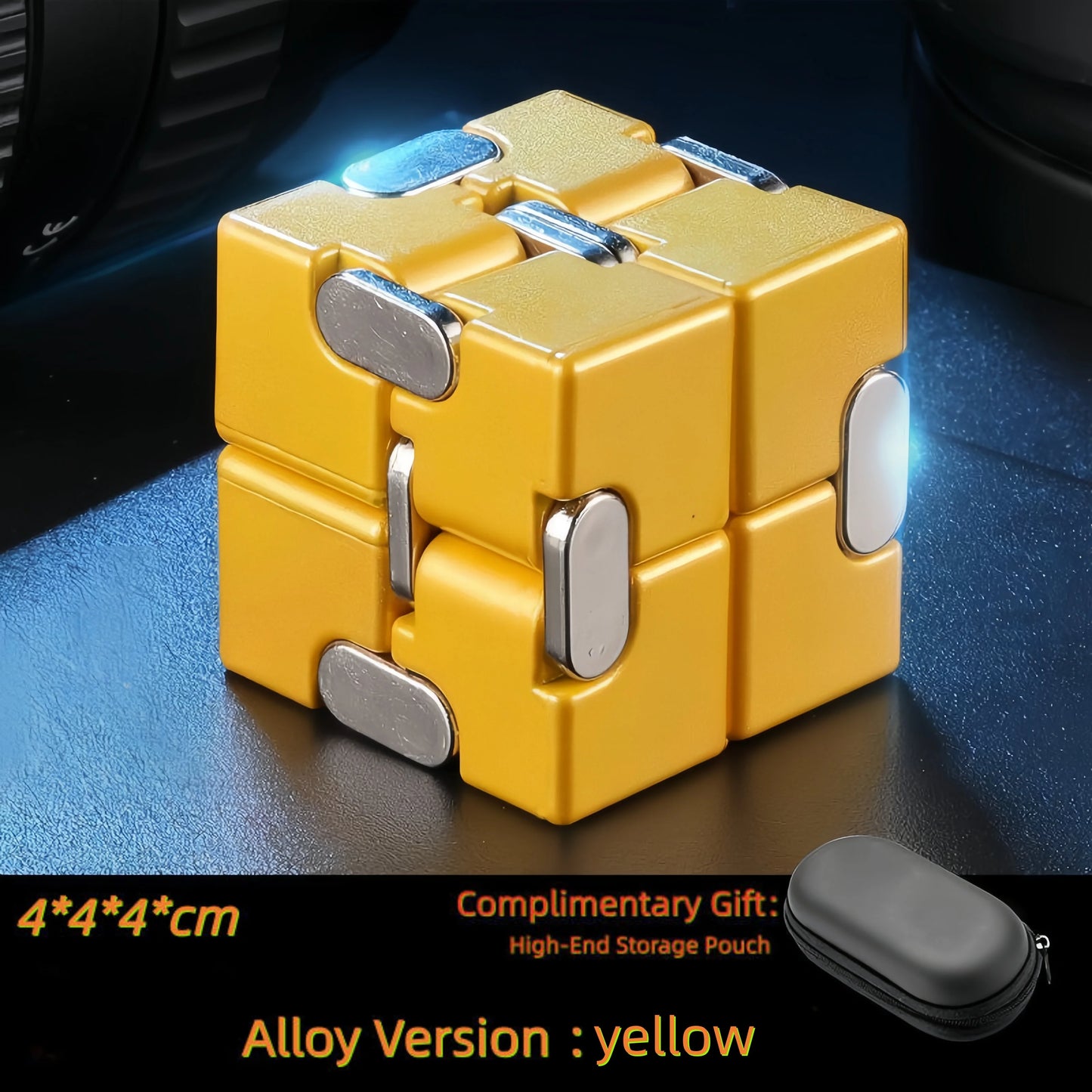 Alloy & Plastic Infinity Cube Fidget Toy Sensory Stress Relief Anti-Anxiety Fidget Toy Collapsible Infinite Flip Calming Gadget