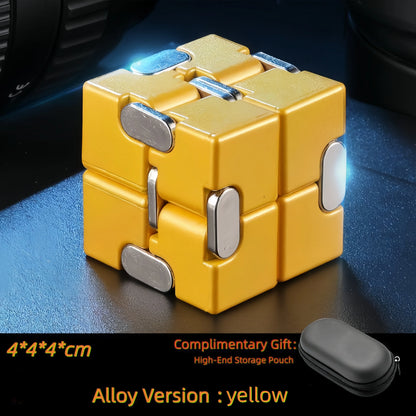 Alloy & Plastic Infinity Cube Fidget Toy Sensory Stress Relief Anti-Anxiety Fidget Toy Collapsible Infinite Flip Calming Gadget