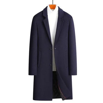 Long Jacket Men Clothing Men's Autumn Trench Coat Warm Woolen Overcoat Male Winter Men's Wear Woollen Coat Male Warm Mens New