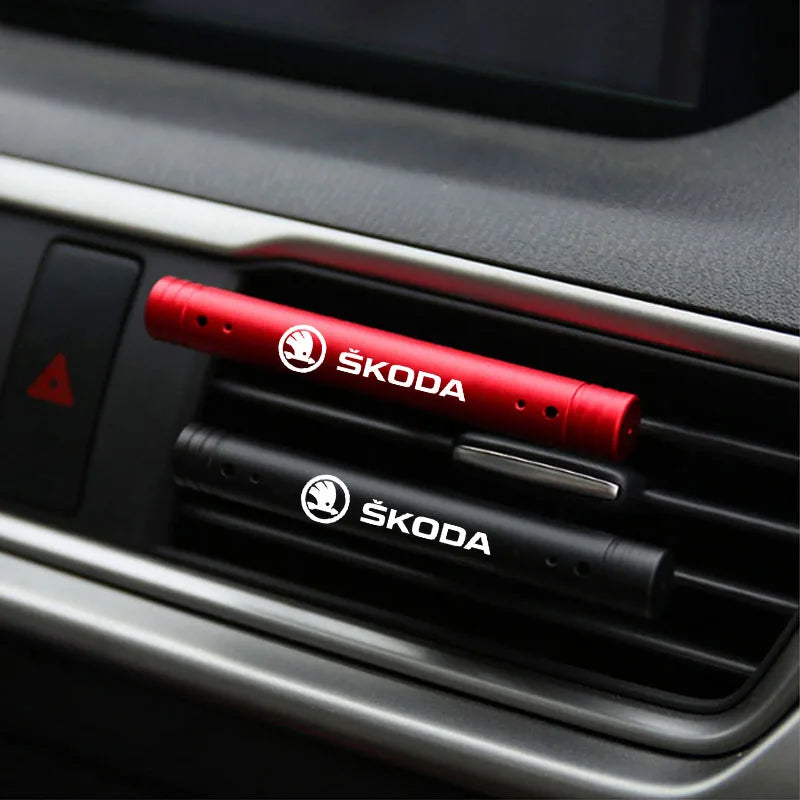 Car Air Freshener Smell Vent Perfume Custom Logo For Skoda octavia 2 a7 a5 rapid fabia yeti superb SCALA citigo virs Accessories