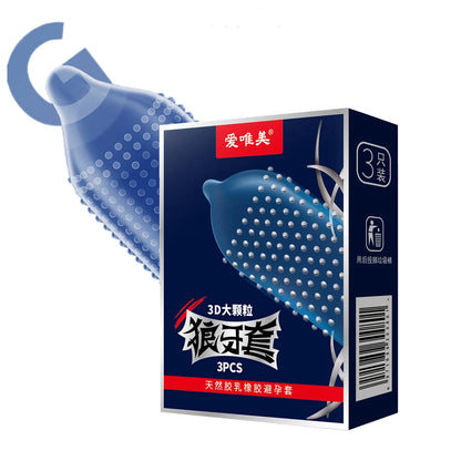 Ribbed Condoms for Men Dotted Spike G-spot Vaginal Stimulation Cock Condom Contraception Sensitive Penis Sleeve Adult Sex Toys