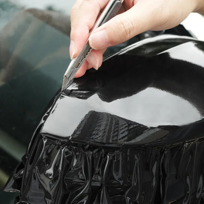 Premium Glossy Bright Black Self-adhesive Vinyl Car Wrap Film Vehicle Decal Paper Based Package Auto Decor Film Air Bubble Free