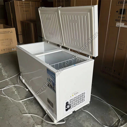 Freezer Commercial Refrigerator Freezer Large Capacity Double Door Horizontal Top Open Dual Temperature Chest Freezer