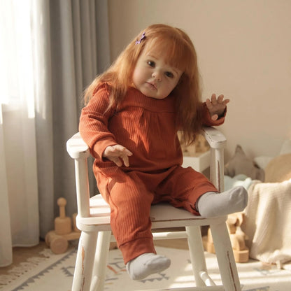 NPK 24 Inch Ellie Lifelike Reborn Baby Doll Soft Touch 3D Skin Art Toddler Newborn Princess Girl Doll with Hand Rooted Hair