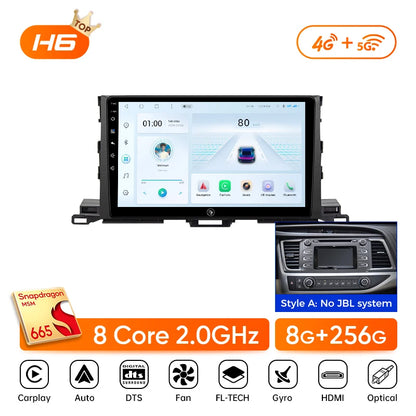 Ainavi Car Multimedia Player For Toyota Highlander 2014 2015 2016 2017 2018 2019 wireless Carplay Android Auto 4G Wifi 2din