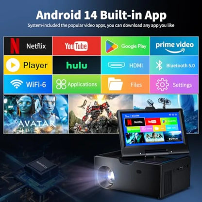 Small Smart TV Mini TV with 7-inch Touchscreen, Built in Apps, Support SD, WiFi, Bluetooth, USB, HDMI Input Kitchen TV Also As