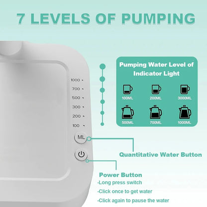 Smart Electric Desktop Water Pump Dispenser, Auto Water Absorption Barreled Water Purifier, Portable Tea Water Machine for House