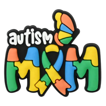 1-16Pcs Be Kind Autism Awareness Love Patience Understanding Pvc Garden Shoe Charms Buckle Kid Cartoon Accessories DIY Backpack