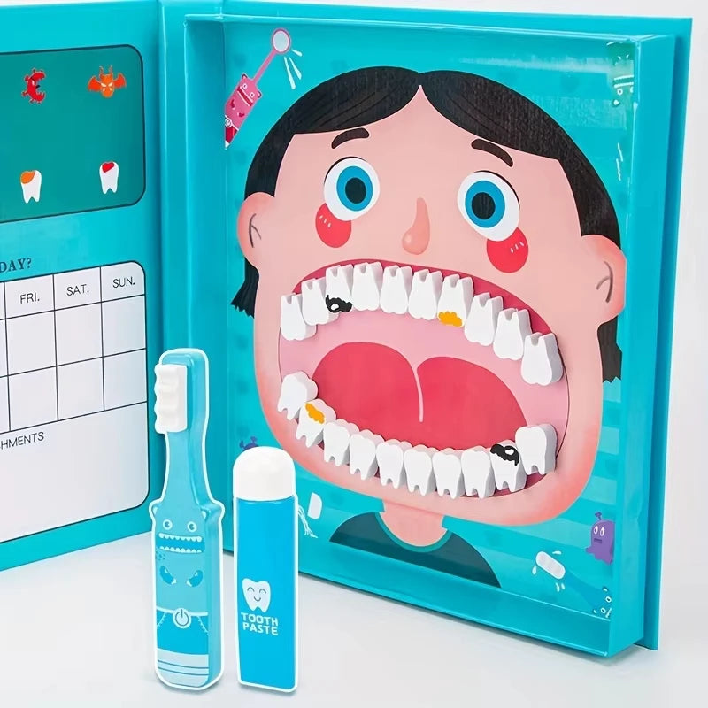 Children's Dentist Nurse Toys, Simulation Dentist Games, Play House Role Play, Oral Cognition, Oral Cleaning Wooden Toy Sets