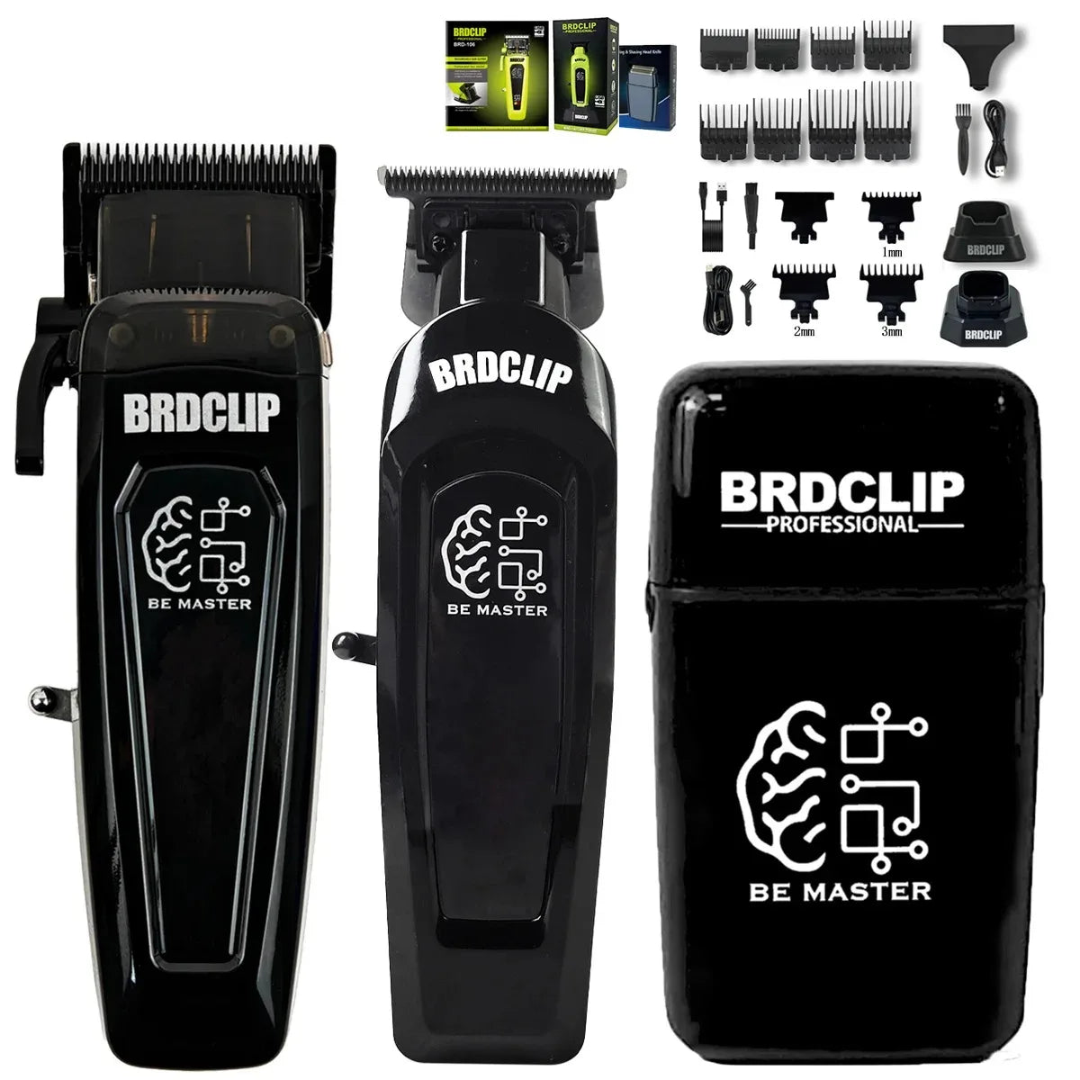 BRD106 078 Hair Clipper 7500RPM 7200RPM Hair Salon Trimmer DLC Blade with Charging Base Barber for Men New Professional BRDCLIP