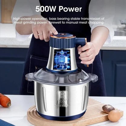 Electric Meat Grinder 5L Large Capacity Multifunctional Home Use Food Processor Vegetable Slicer for Baby Food Preparation