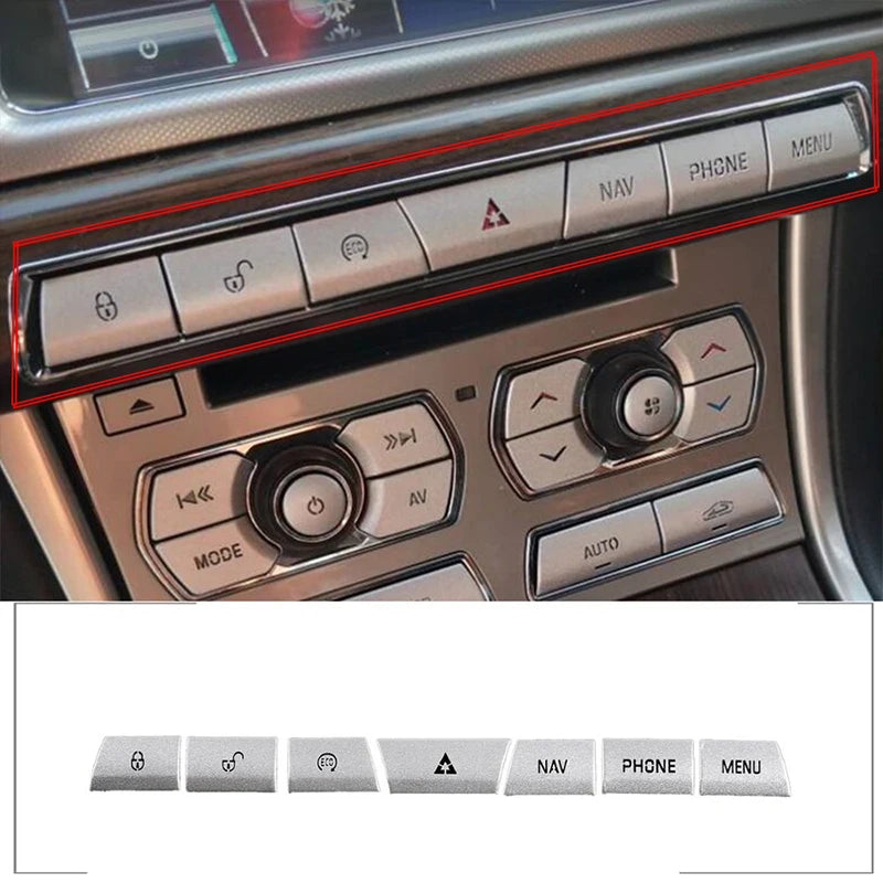 For Jaguar XF 2012-2015 Aluminum Alloy Car Central Control Gear Shift Panel Buttons Covers Stickers Trim Interior Accessories