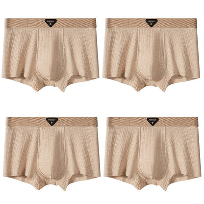 4pcs Pure Cotton Mens Boxer Panties Males Soft Underwears Large Size Summer Comfortable Underpants  Shorts Mans Breathable Brief