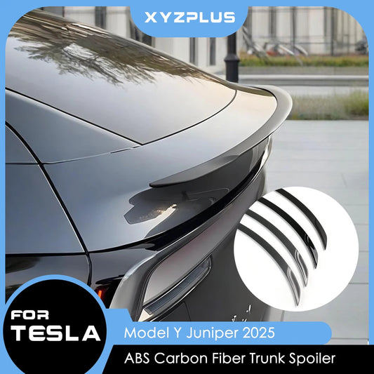 ABS Carbon Fiber Spoiler For Tesla Model Y Juniper 2025 Rear Trunk Wing Lid Spoiler Original Modified Car Exterior Accessories