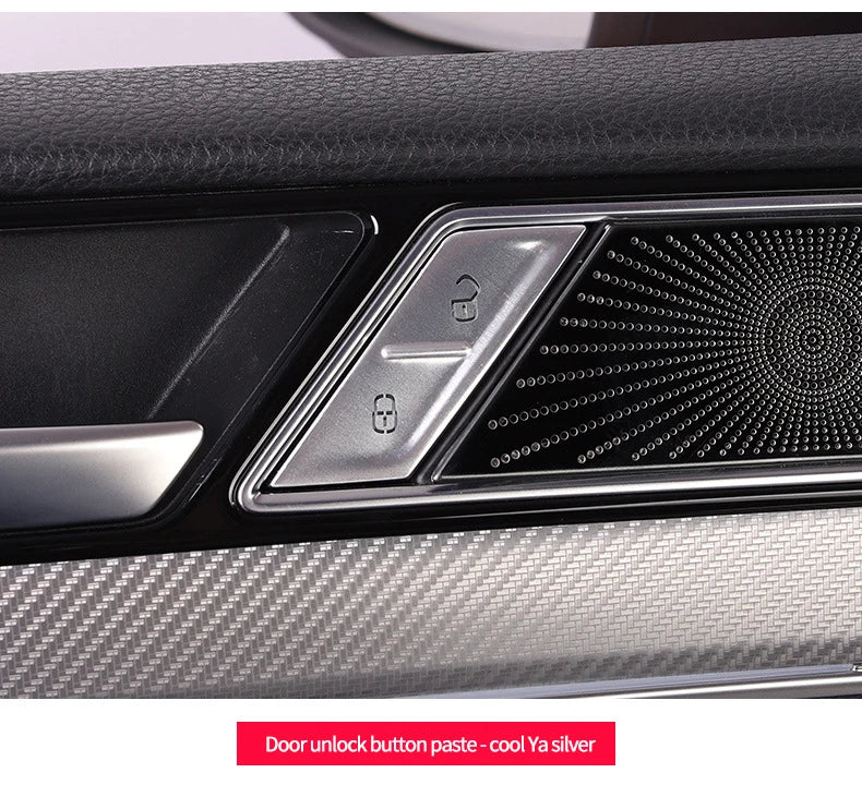 Car door unlocking button decorative sticker is suitable for Volkswagen VW new CC aluminum alloy interior button accessories