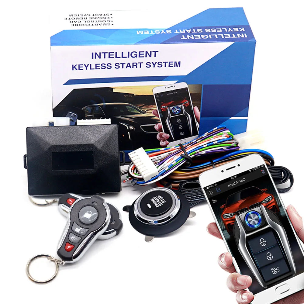auto universal central locking anti-theft car immobilizer Car alarm central lock Start stop remote start button for cars starter