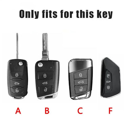 Suitable for Seat Ateca Leon FR 2 Ibiza zinc alloy car key cover high-end genuine leather car key case buckle auto accessories
