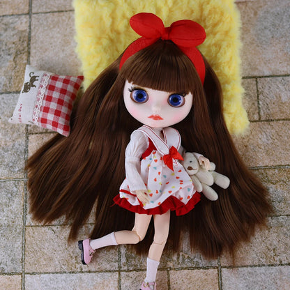 ICY DBS Blyth Doll BJD Joint Body White Skin Matte Face Bow Cute Doll 1/6 30cm Girl Gift Anime SD