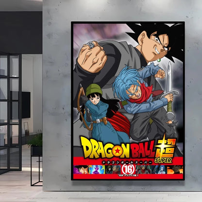 Dragon Ball Poster Super Saiyan Wall Art Goku Themed Painting Vivid Battle Design Durable Canvas Perfect for Anime Room Decor