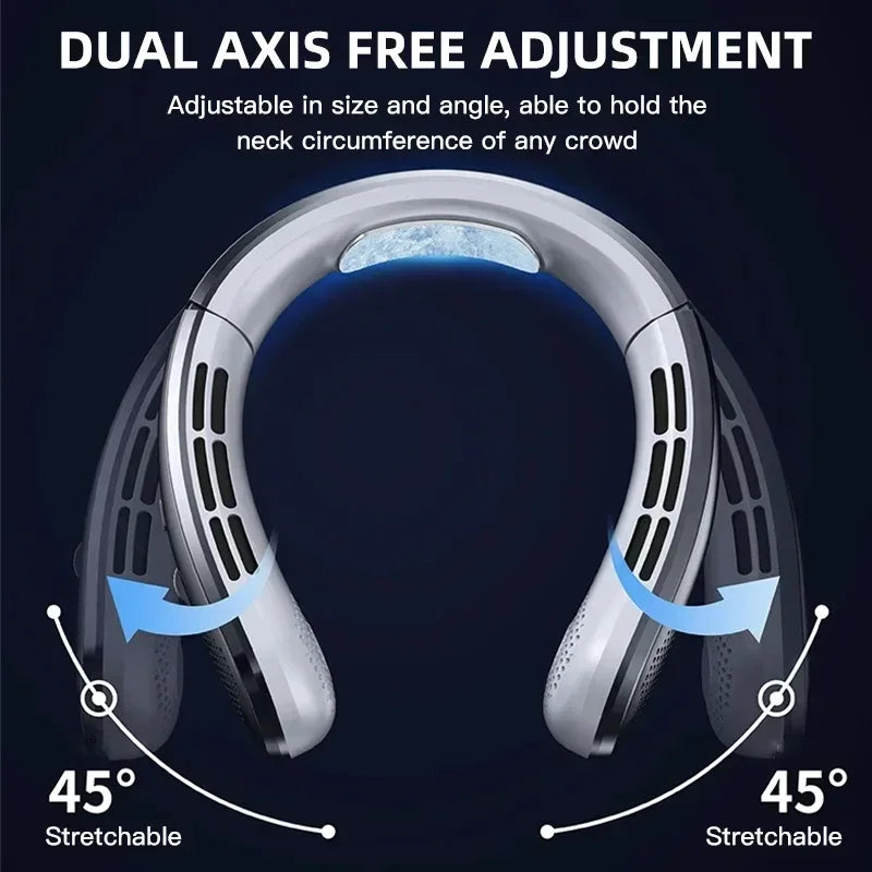 Lenovo Hanging Neck Fan LED Digital Display 8000mAh Portable Bladeless USB Rechargeable Mute Electric Air Cooler