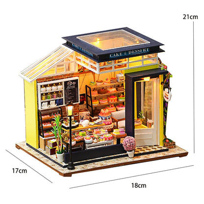 DIY Wooden Miniature Doll House 3D Puzzle Assembly Building Toys Kits Small Room Dollhouses Wooden Toys For Xmas Gifts