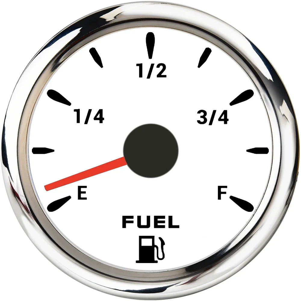 52mm Marine Boat Fuel Level Gauge 7-color backlight Digital pointer Fuel Gauge+100-500mm Fuel level sensor Digital car gauge